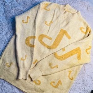 Cream and Yellow Music Note Sweater